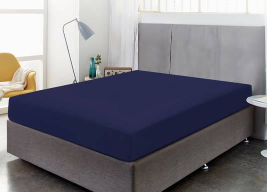 Microfiber Fitted Bedsheet Navy - King