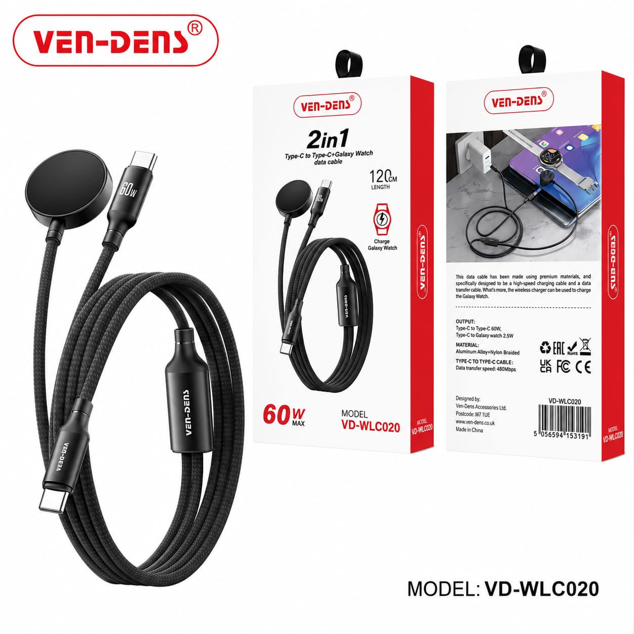 Data Cable (2in 1) (Type-C to Type-C + Galaxy Watch)