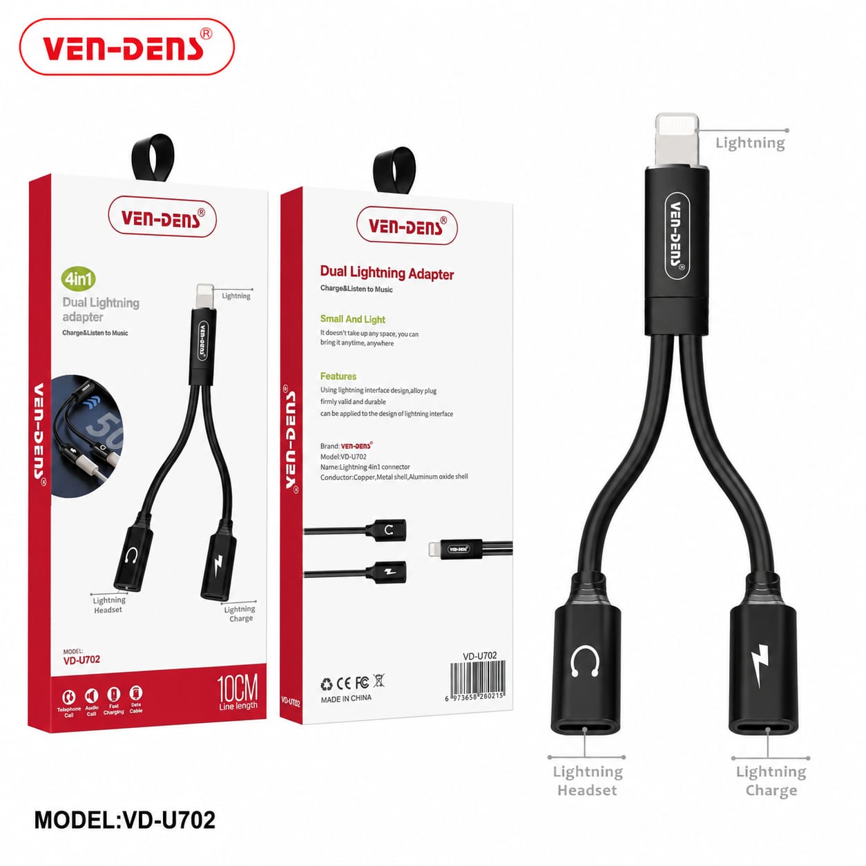 4-in-1 Dual Lightning Audio & Charging Adapter