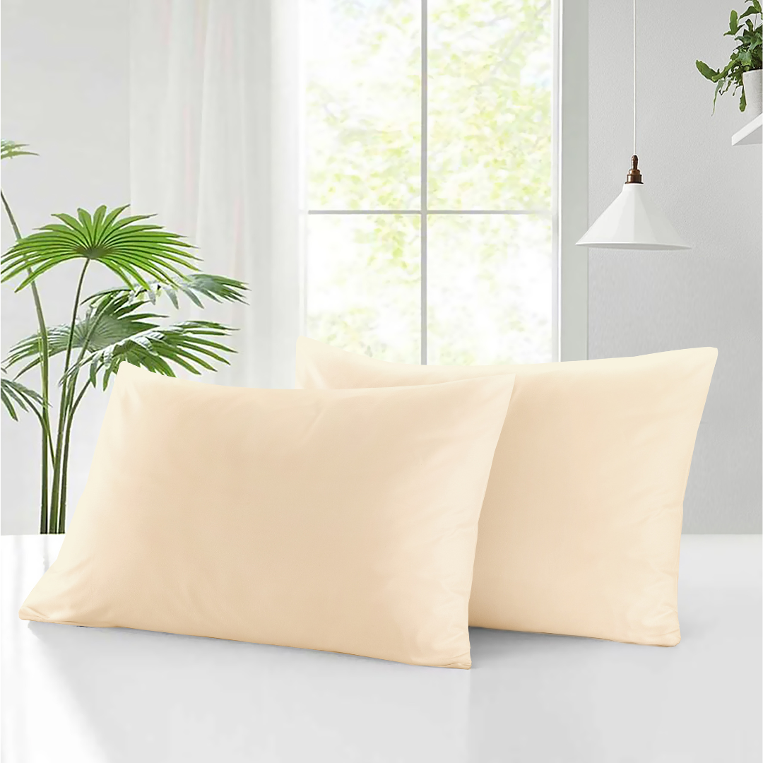 Microfiber Pillowcase Beige - Pack of 2