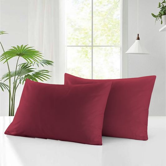 Microfiber Pillowcase Maroon - Pack of 2