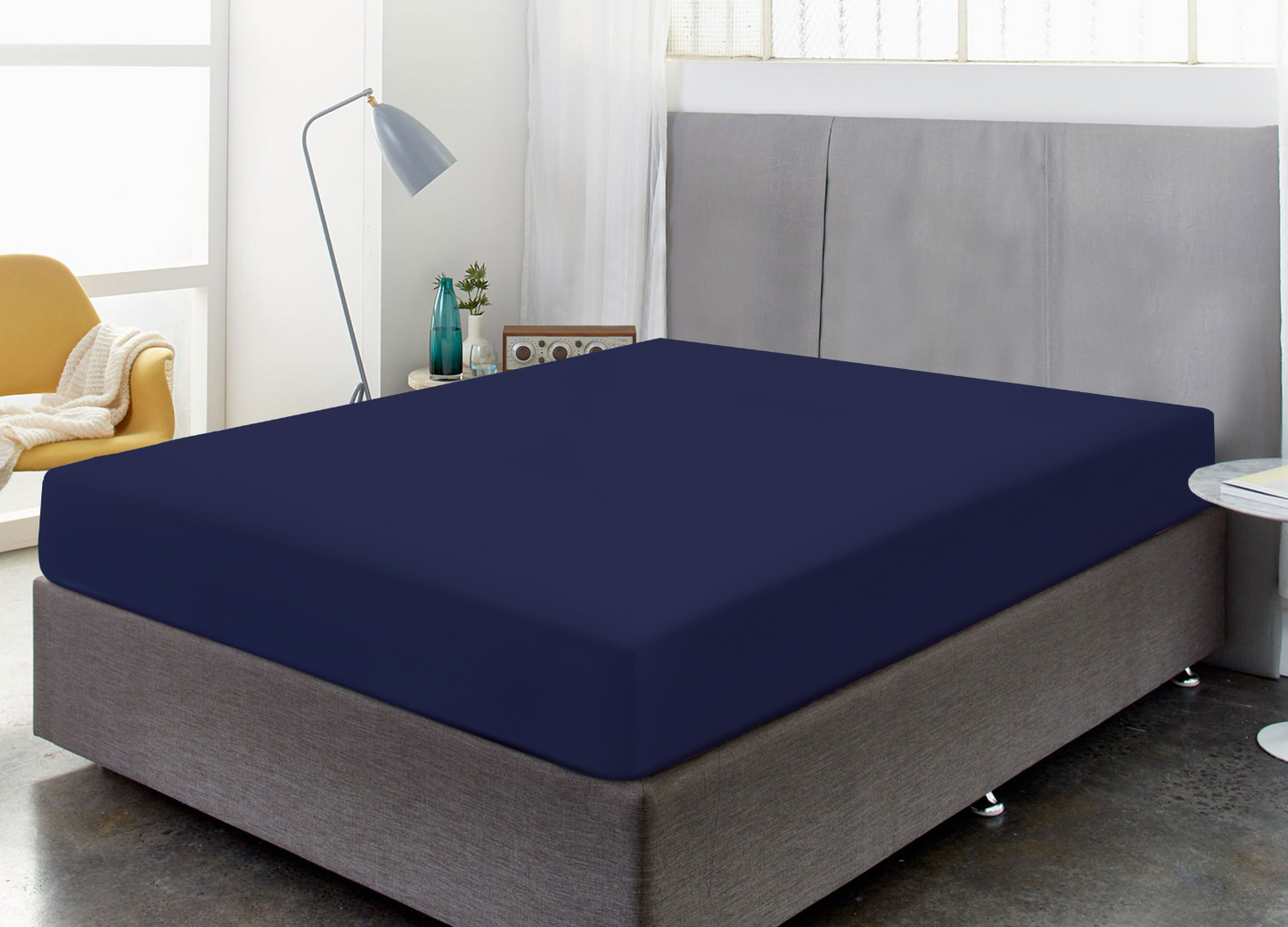 Microfiber Fitted Bedsheet Navy - Double